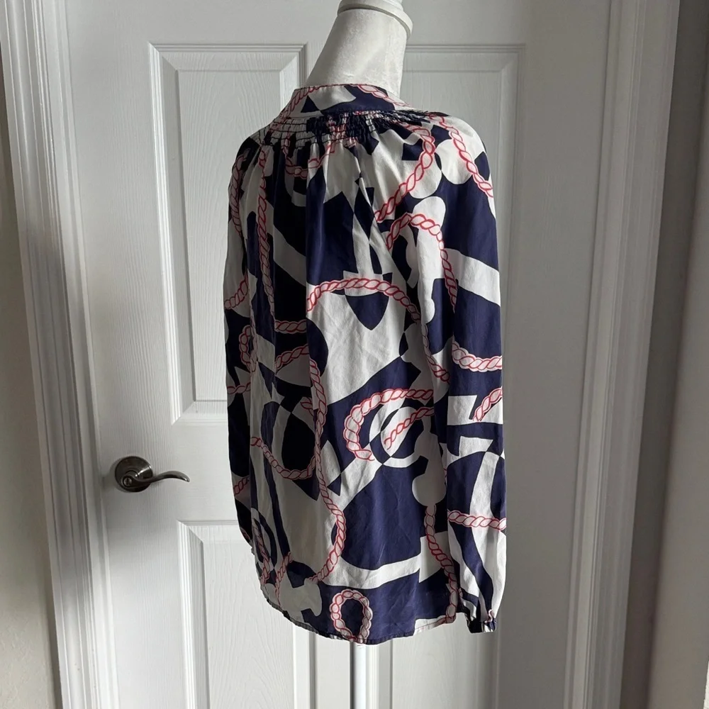 Lilly Pulitzer Navy and White Rope Print Blouse - Picture 8 of 15